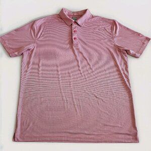 Callaway Polo Shirt Mens XL Coral Marled Stripes Buttons Performance SS Opti Dri
